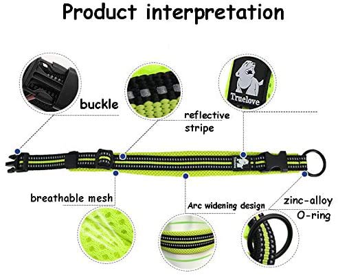 La La Pet Creation Core Reflective Dog Collar pink XS zinc-alloy O-ring for durable leash attachment