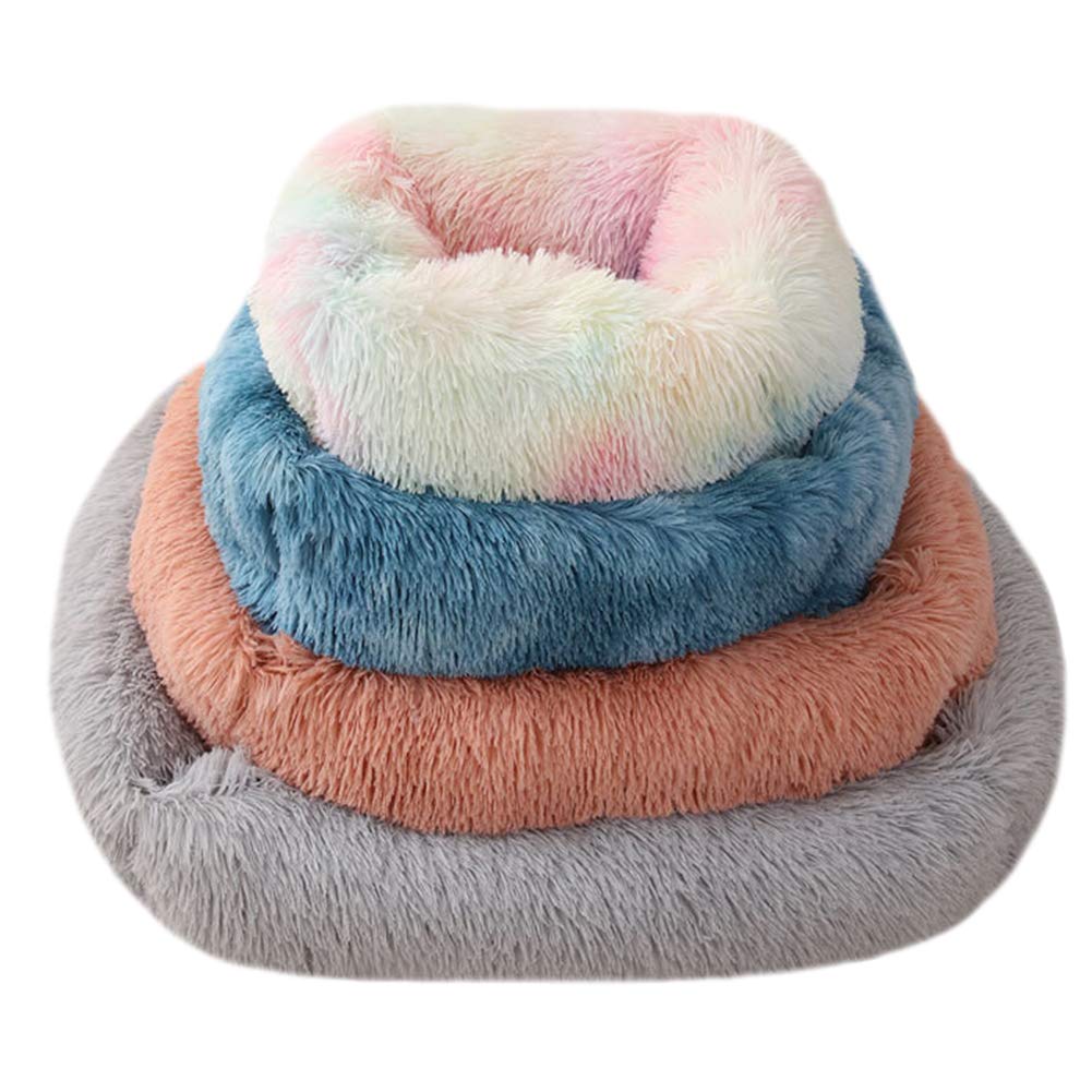 La La Pet Donut Bed bolstered edges provide head and neck support for relaxed lounging.