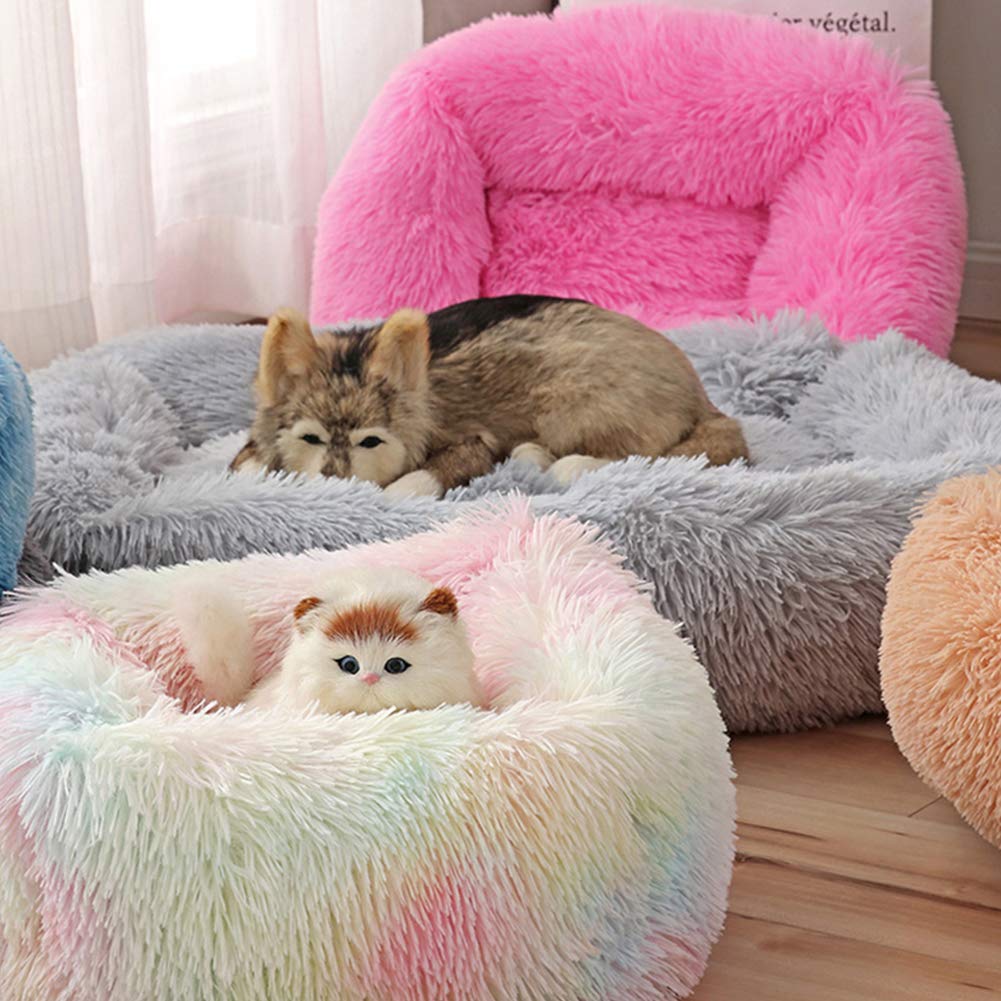 La La Pet Donut Bed side view highlights soft cushioning and edge support for comfort.
