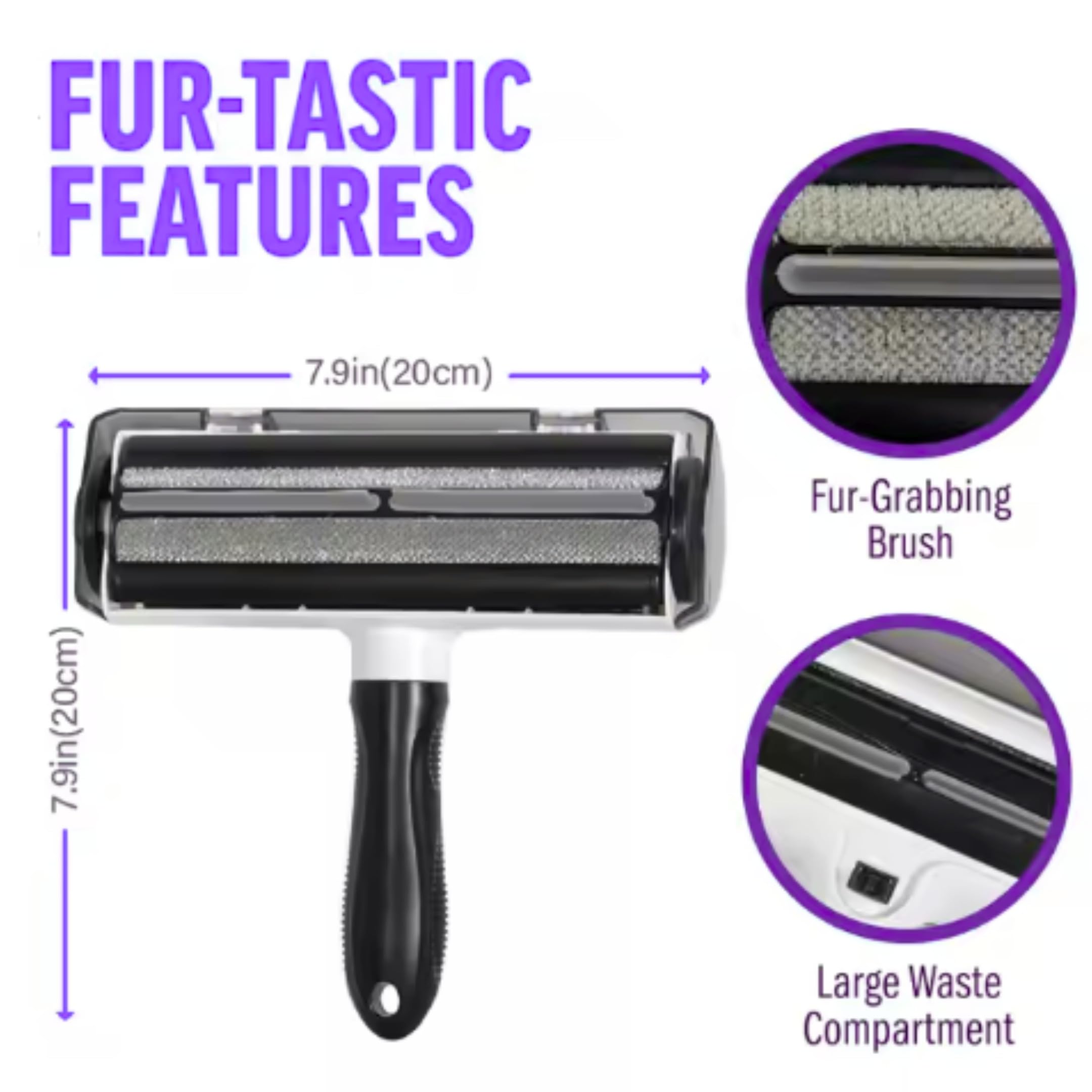 LA Paws and Claws lint roller on car seat cleans fur for a fresher ride.