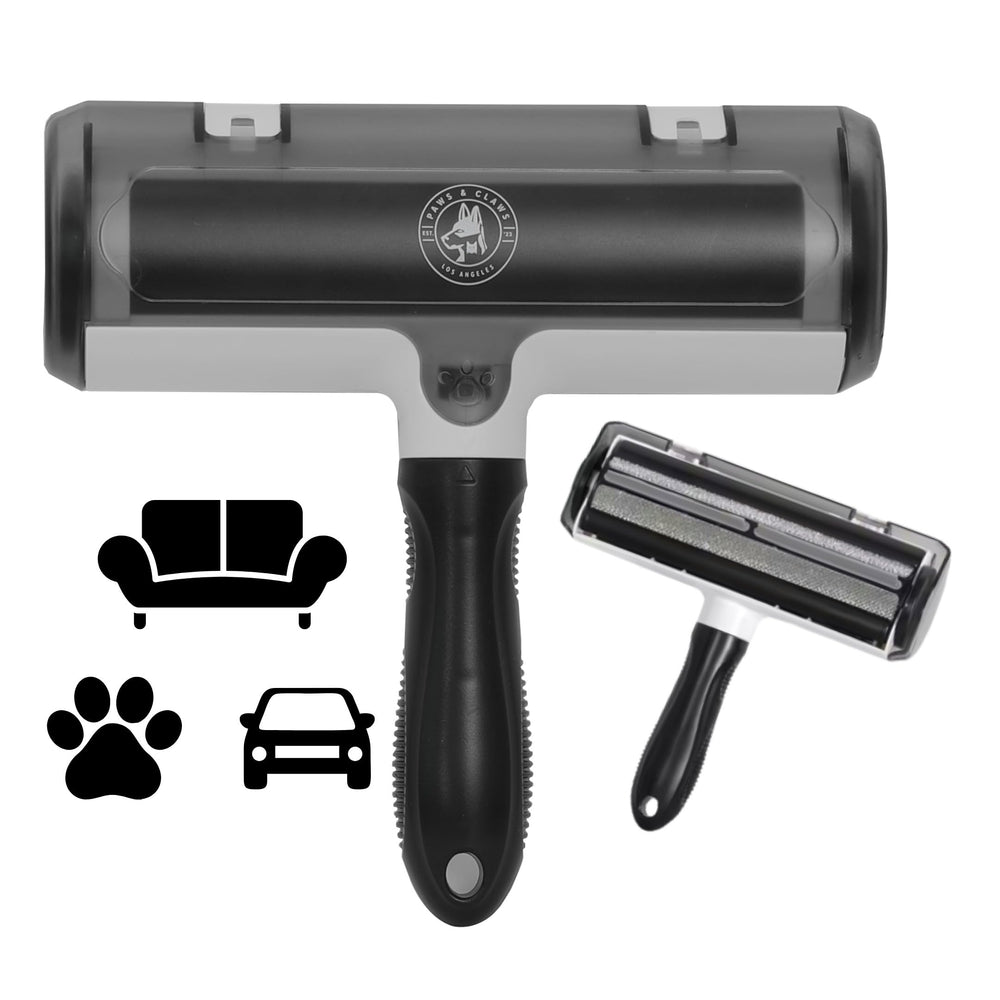 LA Paws and Claws lint roller on pillow keeps cushions fur-free.