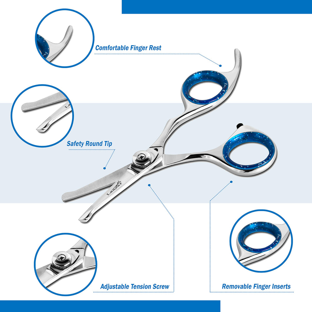 Laazar dog grooming scissors finger rest improves control during grooming sessions