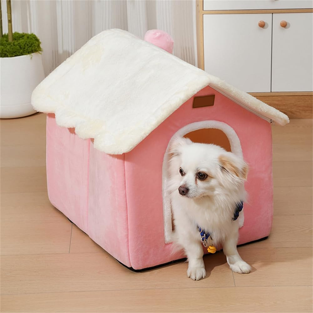 Labauxite pink pet nest offers a cozy corner for cats and small dogs.