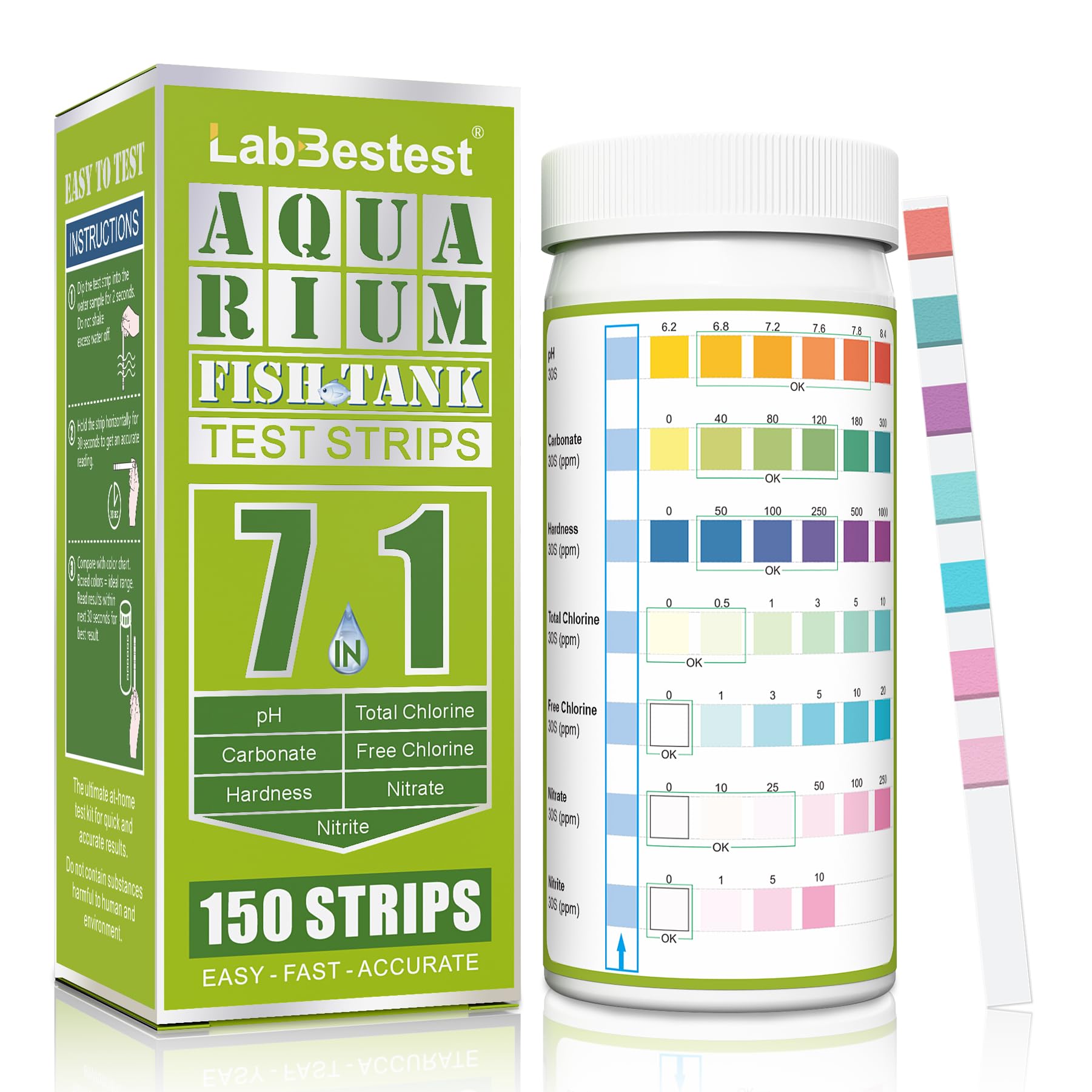 LabBestest aquarium test strips pack with 150 strips for easy at-home testing.