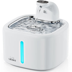 LABEKA wireless cat water fountain front view showing silent operation for night sipping
