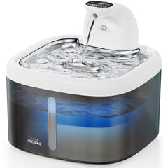 Labeeka wireless cat fountain front view provides easy access to fresh water.