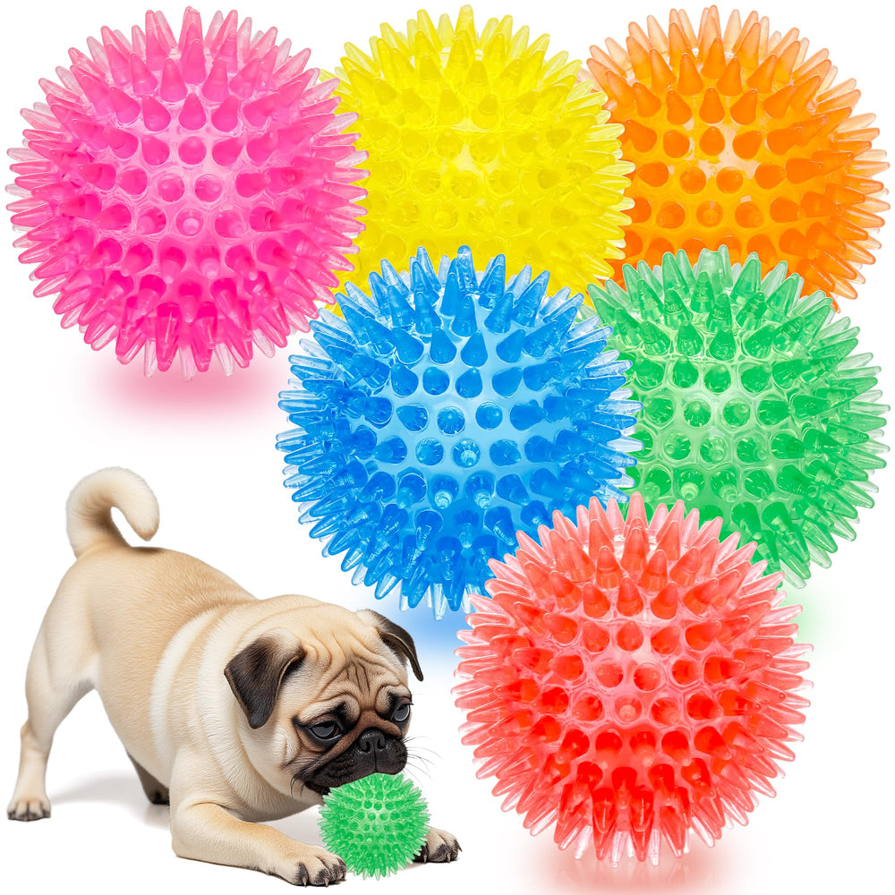 Labeol 2.6-inch heavy-duty squeaky ball closeup shows rugged spikes for durability during play.