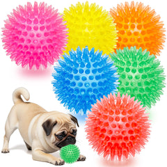 Labeol 2.6-inch heavy-duty squeaky ball closeup shows rugged spikes for durability during play.