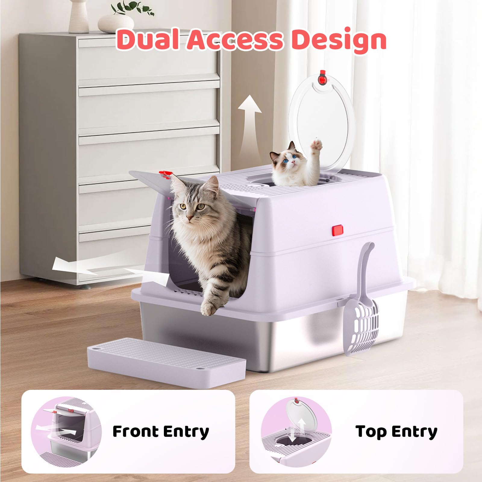 Labeta includes a scoop mat for easier cleanup after daily use.