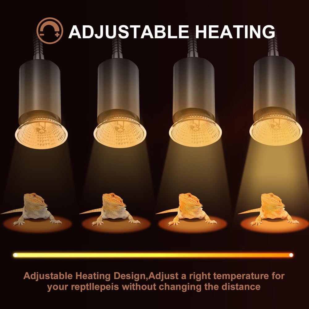 Lachesan safety-certified heat lamp with clamp for secure terrarium placement