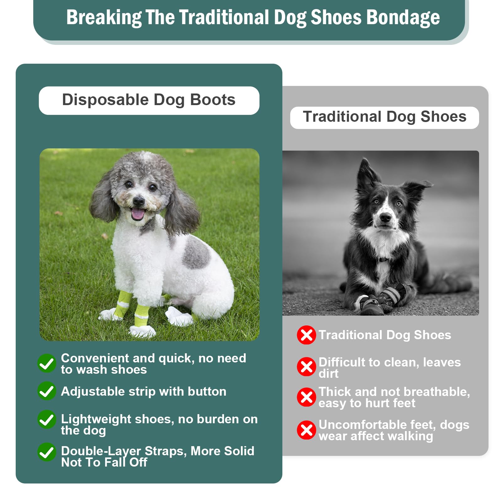 Ladadee paw socks protector packaging highlights convenient disposable solution.