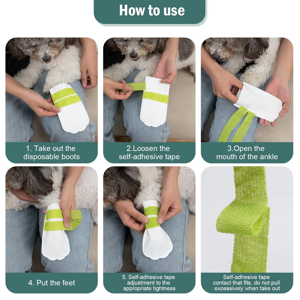Ladadee waterproof booties on a dog's paw prevent mud and mess.