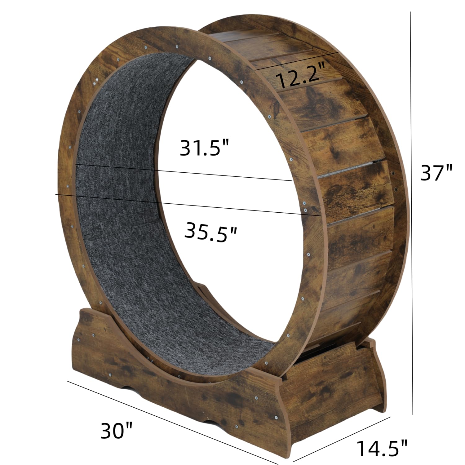 Laddawan cat exercise wheel locking mechanism illustrating safe control of playtime.