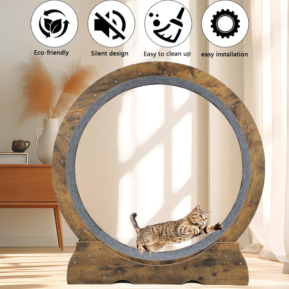 Laddawan cat exercise wheel silent pulley minimizes noise during night workouts.