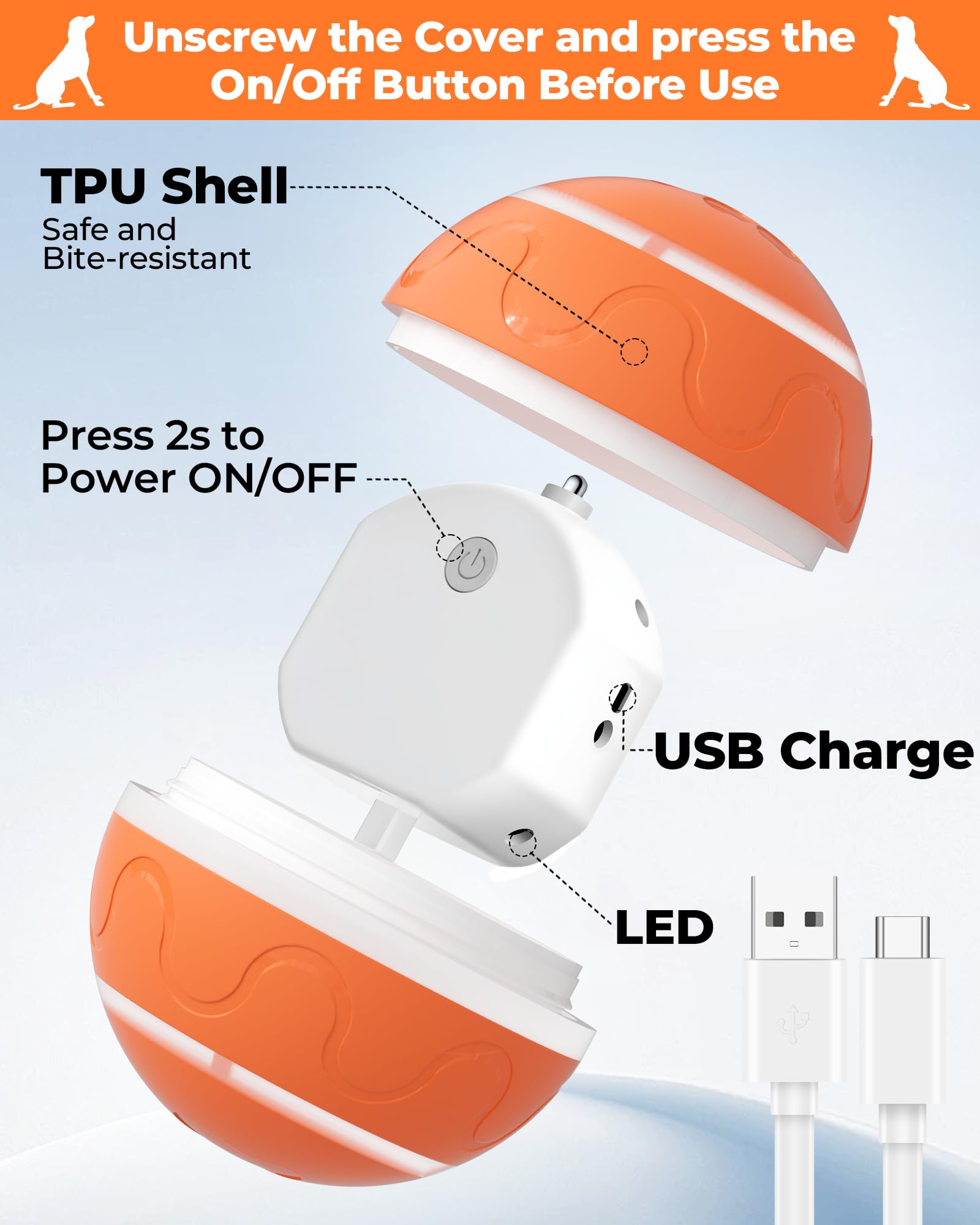 LADFAR interactive rolling dog ball in action, keeps dogs mentally stimulated and active.