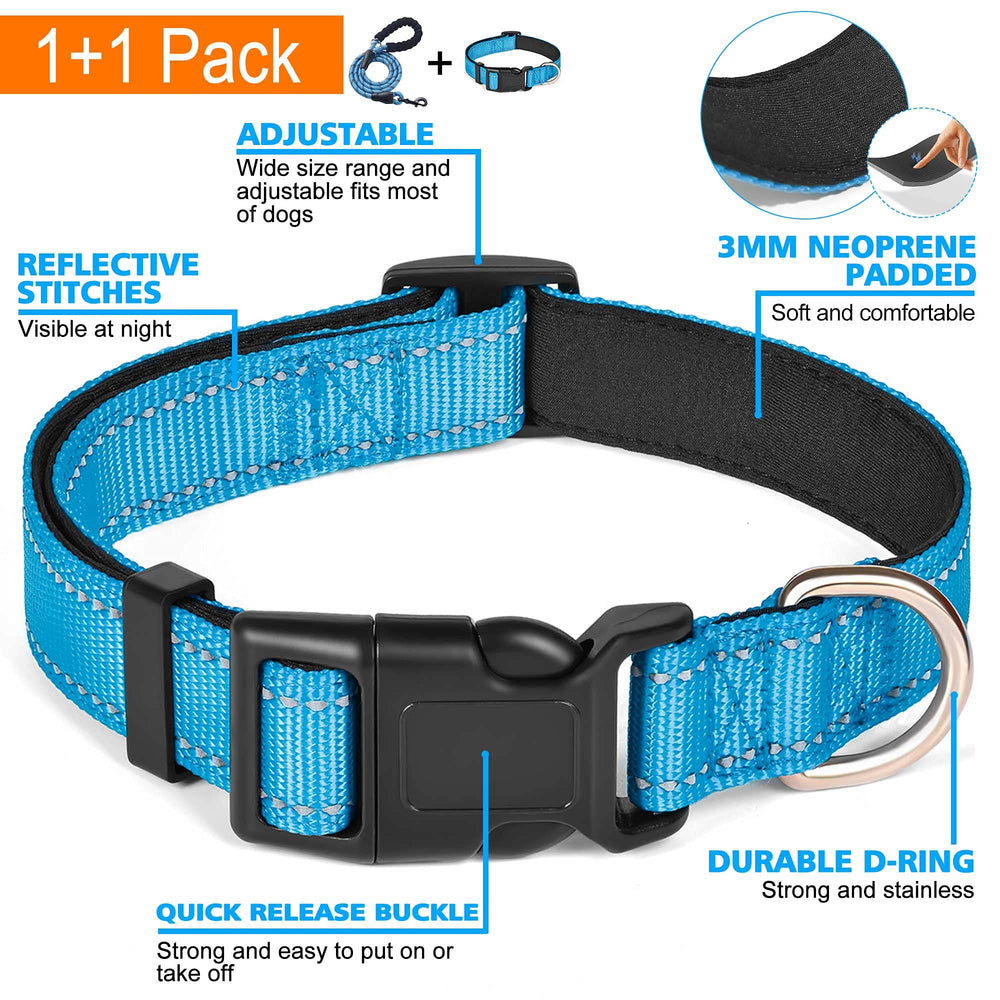 Ladoogo adjustable collar with metal D-ring for secure leash attachment.