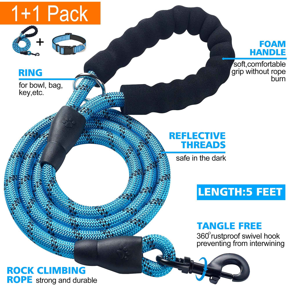 Ladoogo breathable nylon collar featuring a quick-release buckle for easy on-off.