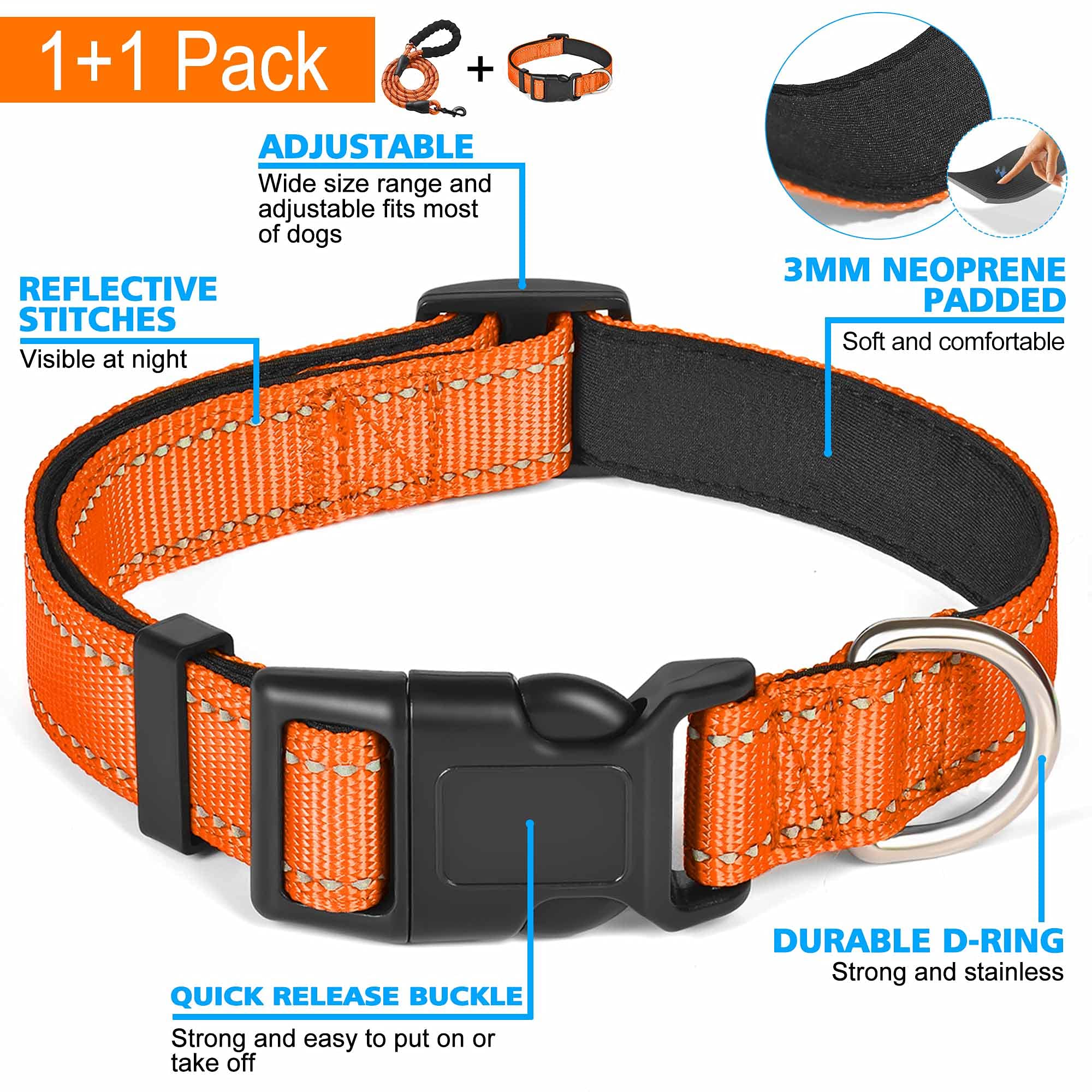 Ladoogo neoprene-padded collar emphasizes breathable comfort during daily adventures.