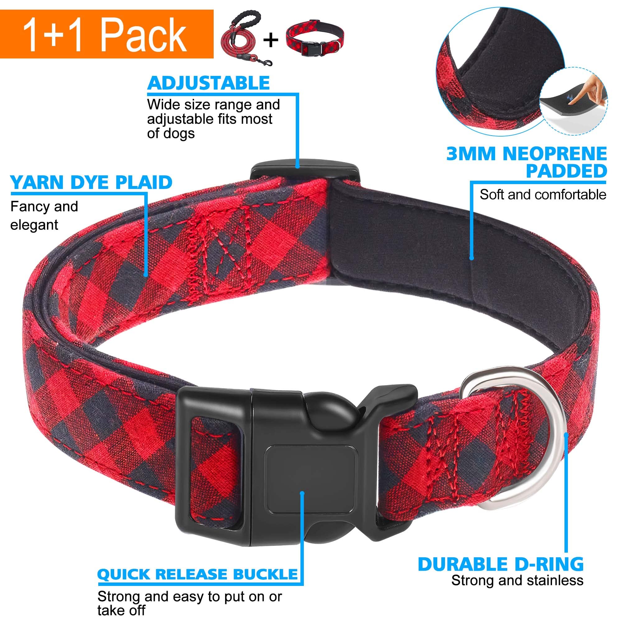 Ladoogo night-visible collar with reflective threads for safer evening strolls.