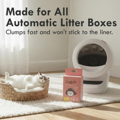Lady N Cat Attract Tofu Litter granular mini-pellets create smooth box flow and easy scooping.