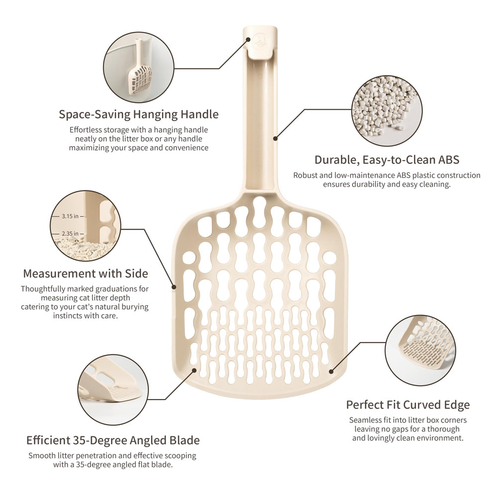 Lady N Infinity Scoop shows space-saving hanging handle for tidy storage.