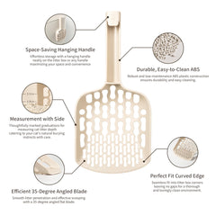 Lady N Infinity Scoop shows space-saving hanging handle for tidy storage.