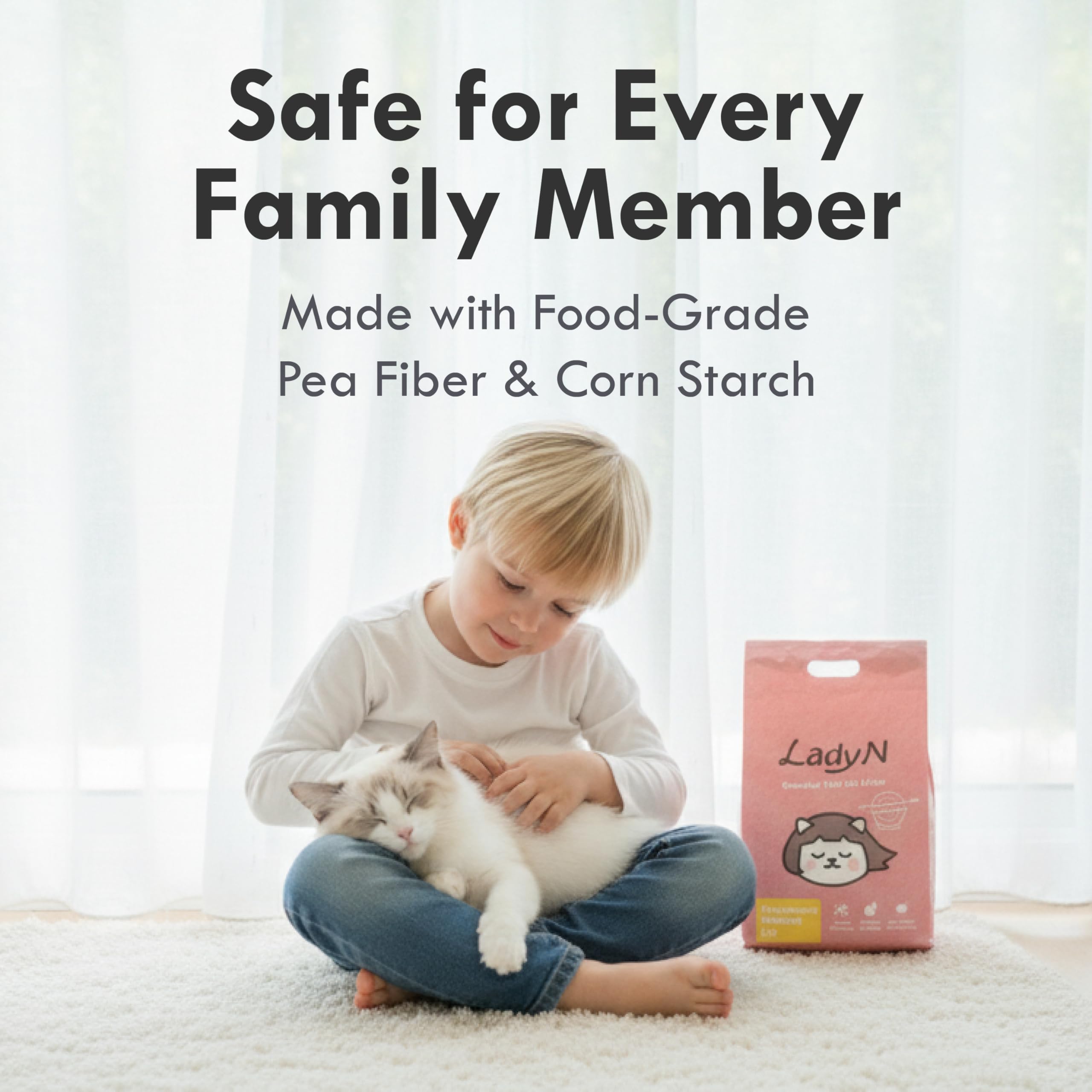 Lady N Tofu Cat Litter water-soluble formula for easy disposal
