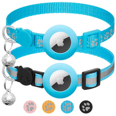 LAFAYI Airtag Cat Collar Blue demonstrates a secure tracking solution for curious cats.