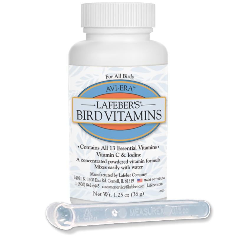 Lafeber's Avi-Era Powder bottle front showcases a trusted bird vitamin formula for balanced nutrition.