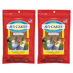 LAFEBER'S Avi-Cakes packaging shows two 8-ounce pouches for convenient daily feeding.