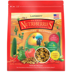 LAFEBER'S El Paso Nutri-Berries in a bowl emphasize complete parrot nutrition.