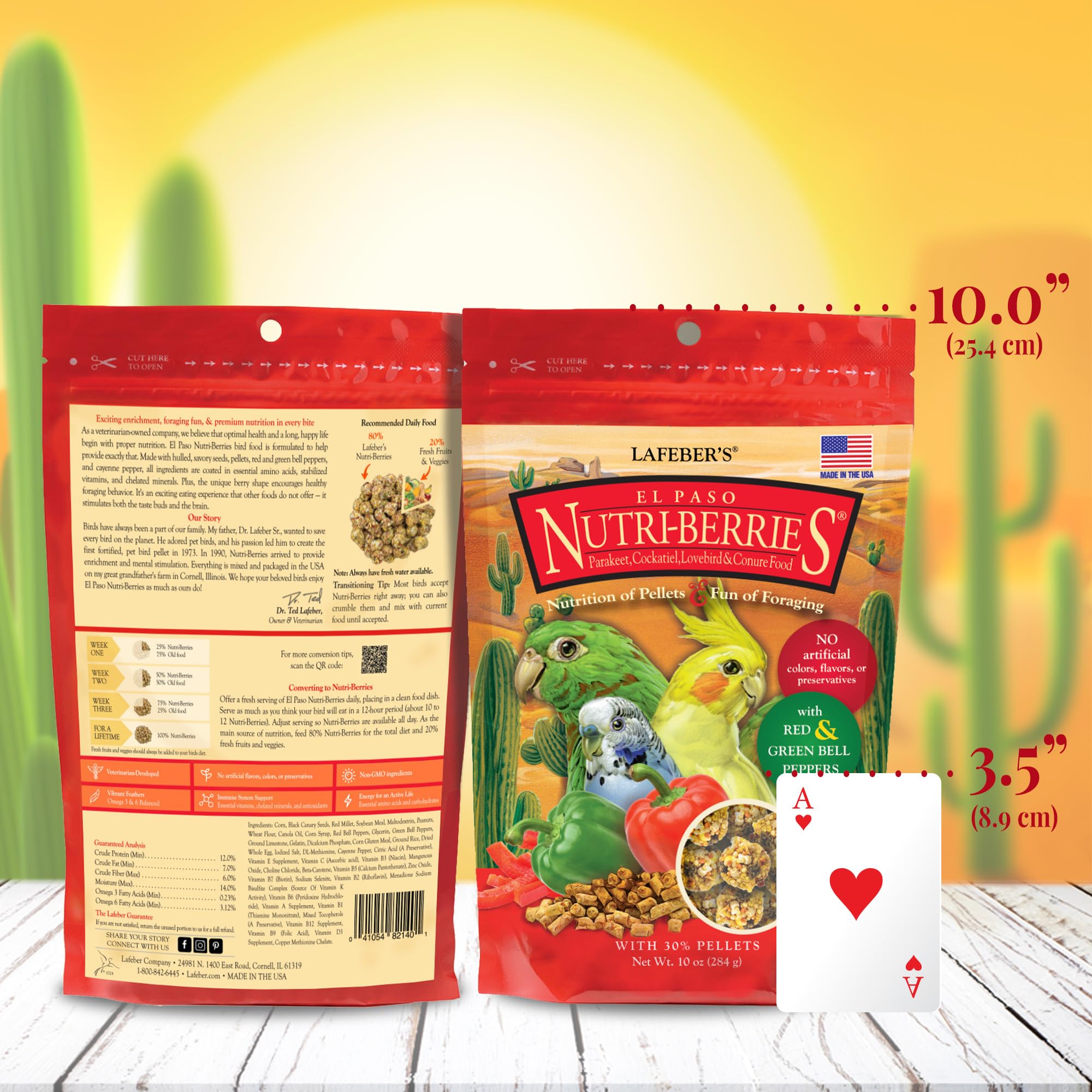 LAFEBER'S Nutri-Berries Non-GMO ingredients image suggests safer, whole-food nourishment.