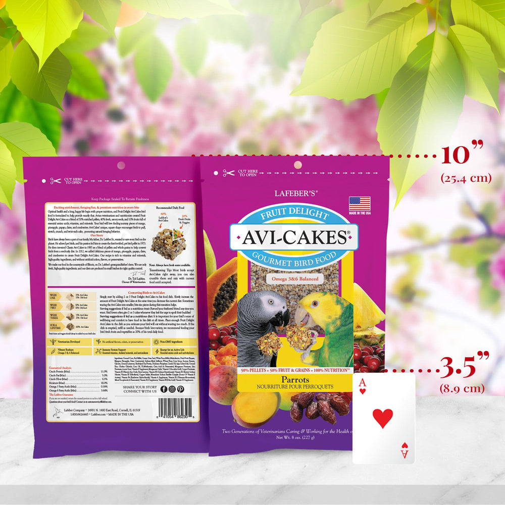 LAFEBER'S Fruit Delight Avi-Cakes antioxidants and Omega-3/6 support feather health