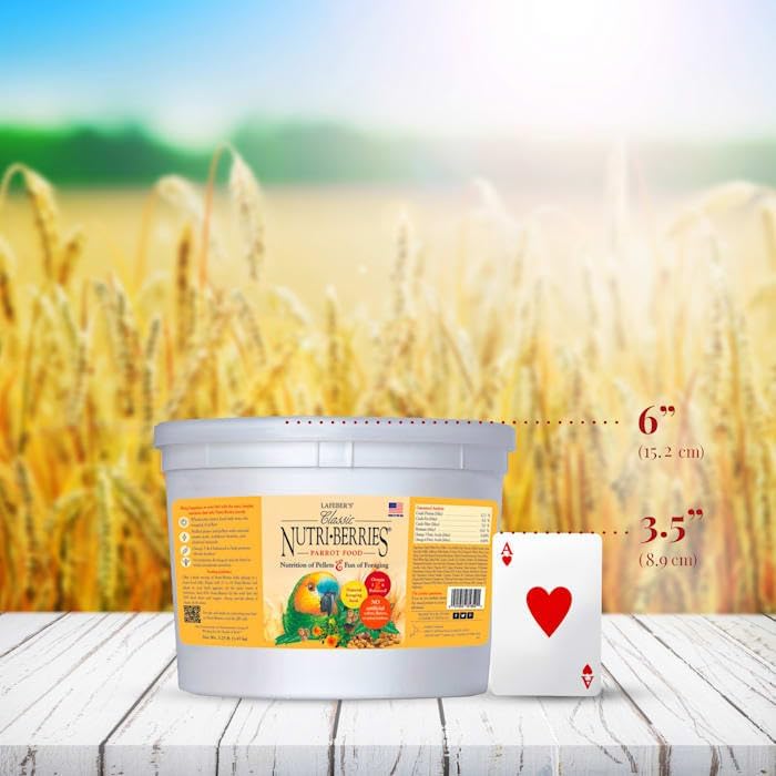 LAFEBER'S Nutri-Berries non-GMO, human-grade ingredients support a high-quality parrot diet.