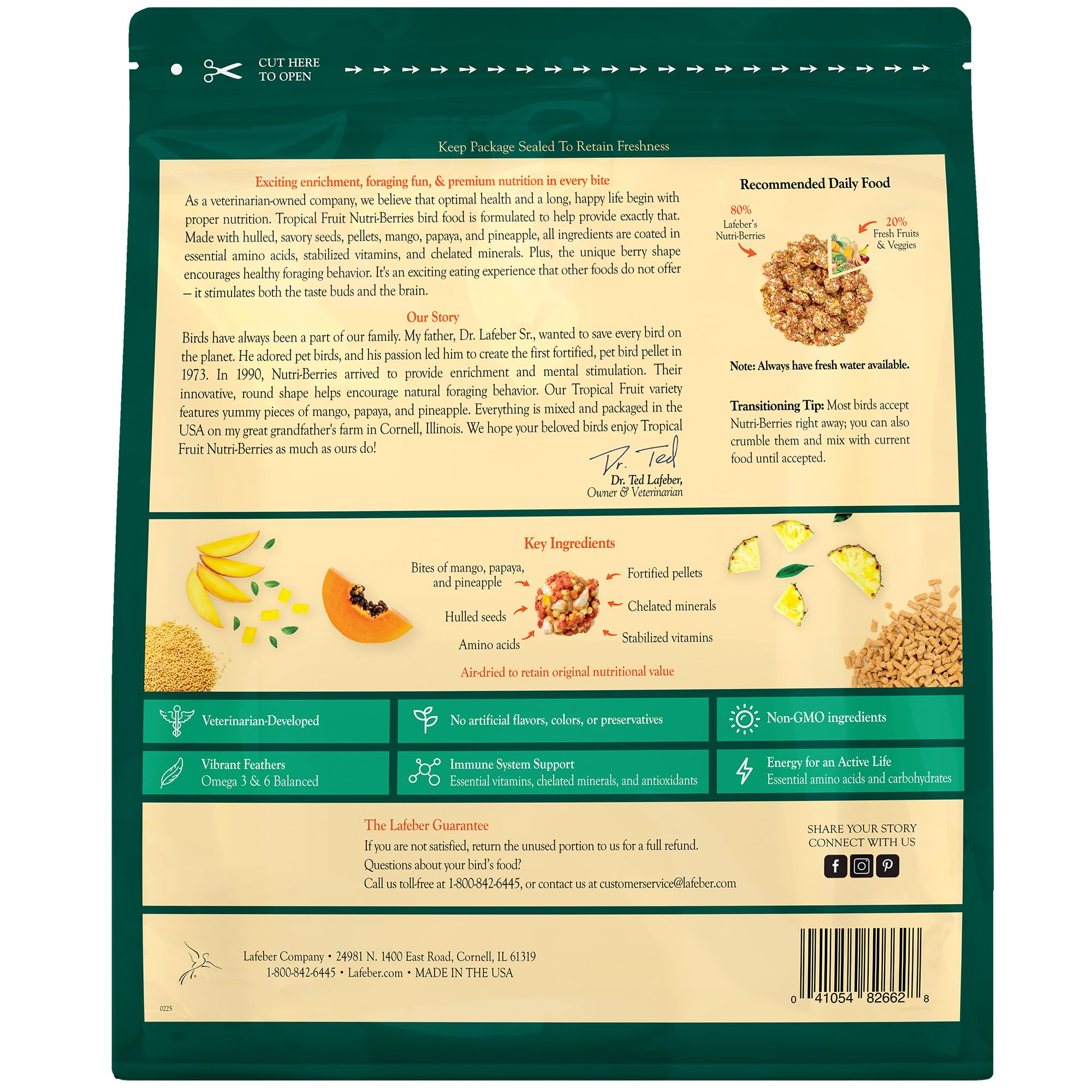 Satisfaction guarantee seal communicates LAFEBER'S commitment to quality.