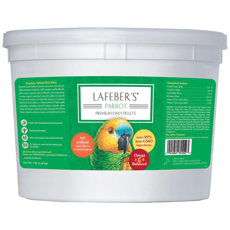 LAFEBER'S Premium Daily Diet Pellets packaging for everyday parrot nutrition