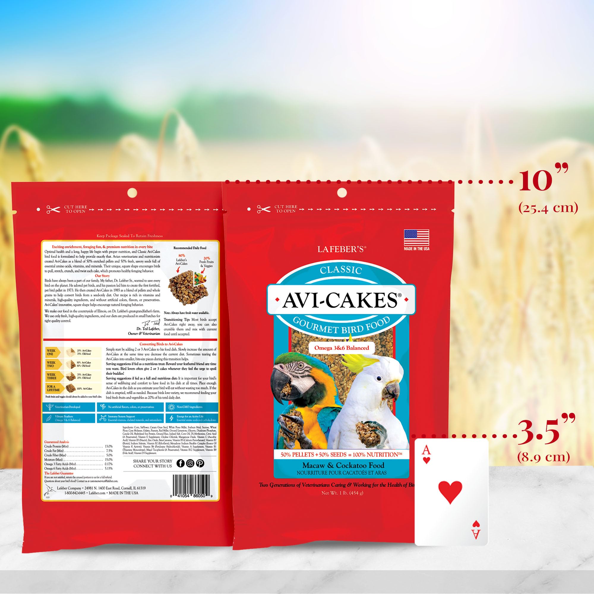 Serving ideas with Avi-Cakes alongside fresh produce.