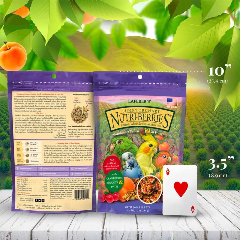 Birds enjoy a feeding session with LAFEBER'S Sunny Orchard Nutri-Berries for enrichment.
