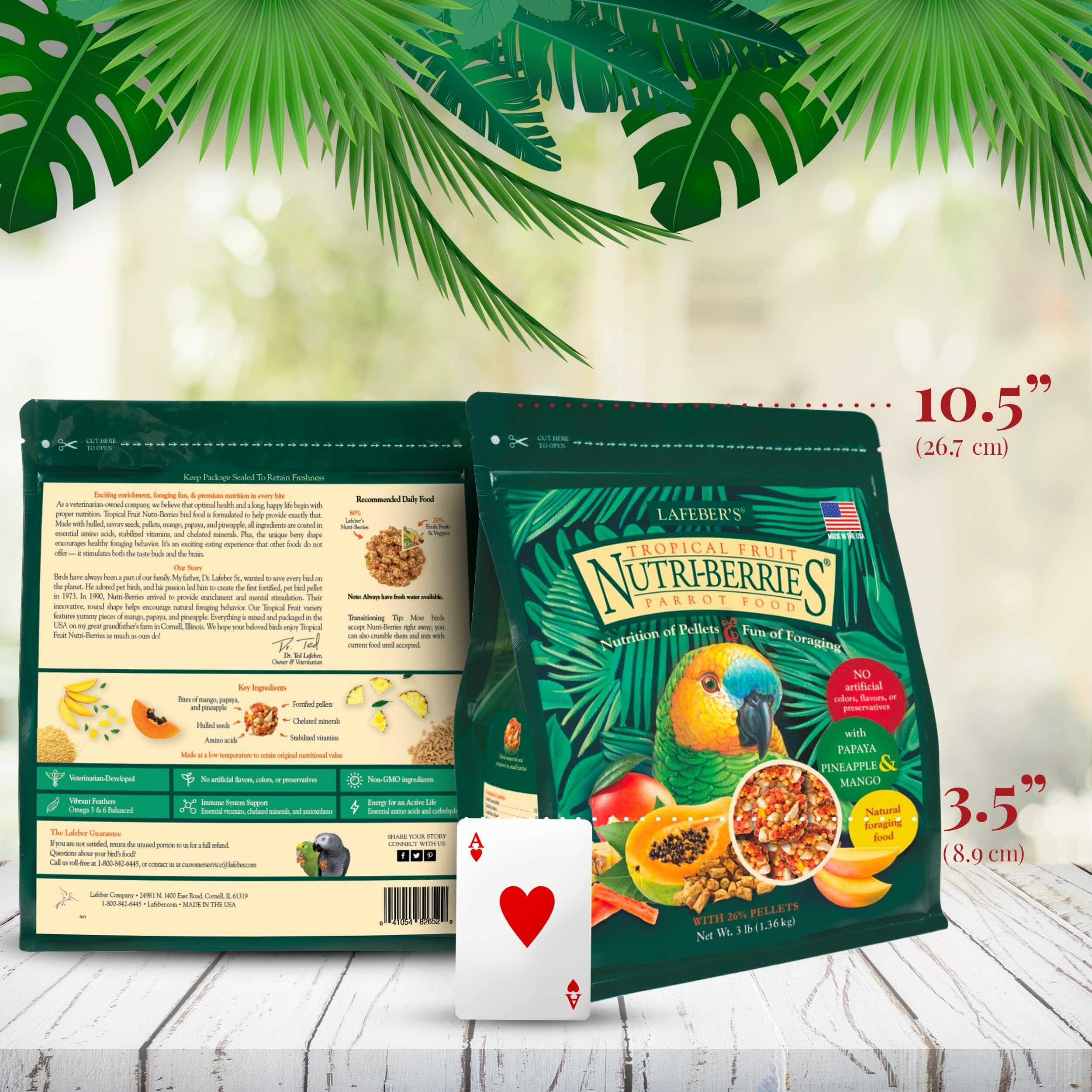 LAFEBER'S Tropical Fruit Nutri-Berries bowl-serve flavor variety for parrots