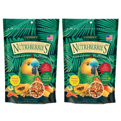 LAFEBER'S Tropical Fruit Nutri-Berries two-pack front view, convenient for parrots.