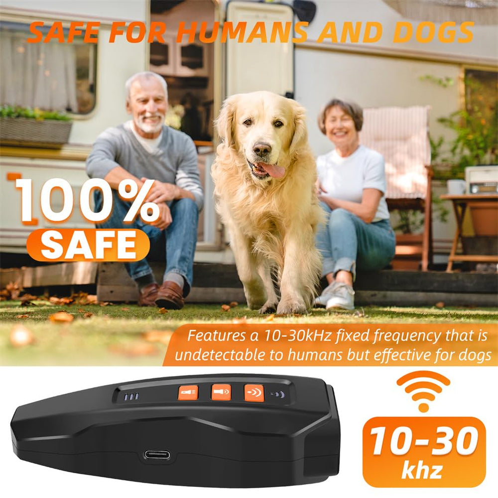 Lagriner bark deterrent in use at night with LED flash.