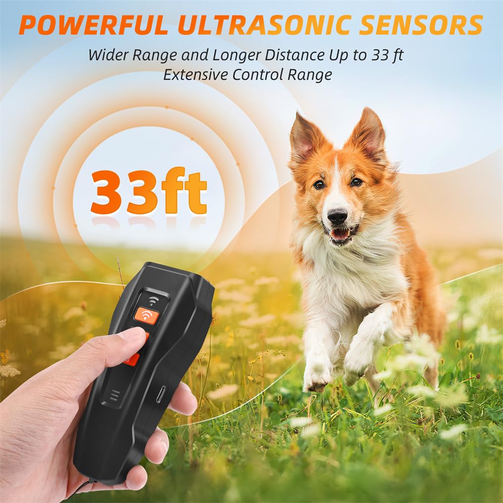 Lagriner dog bark deterrent close-up, three ultrasonic modes for training adaptation.