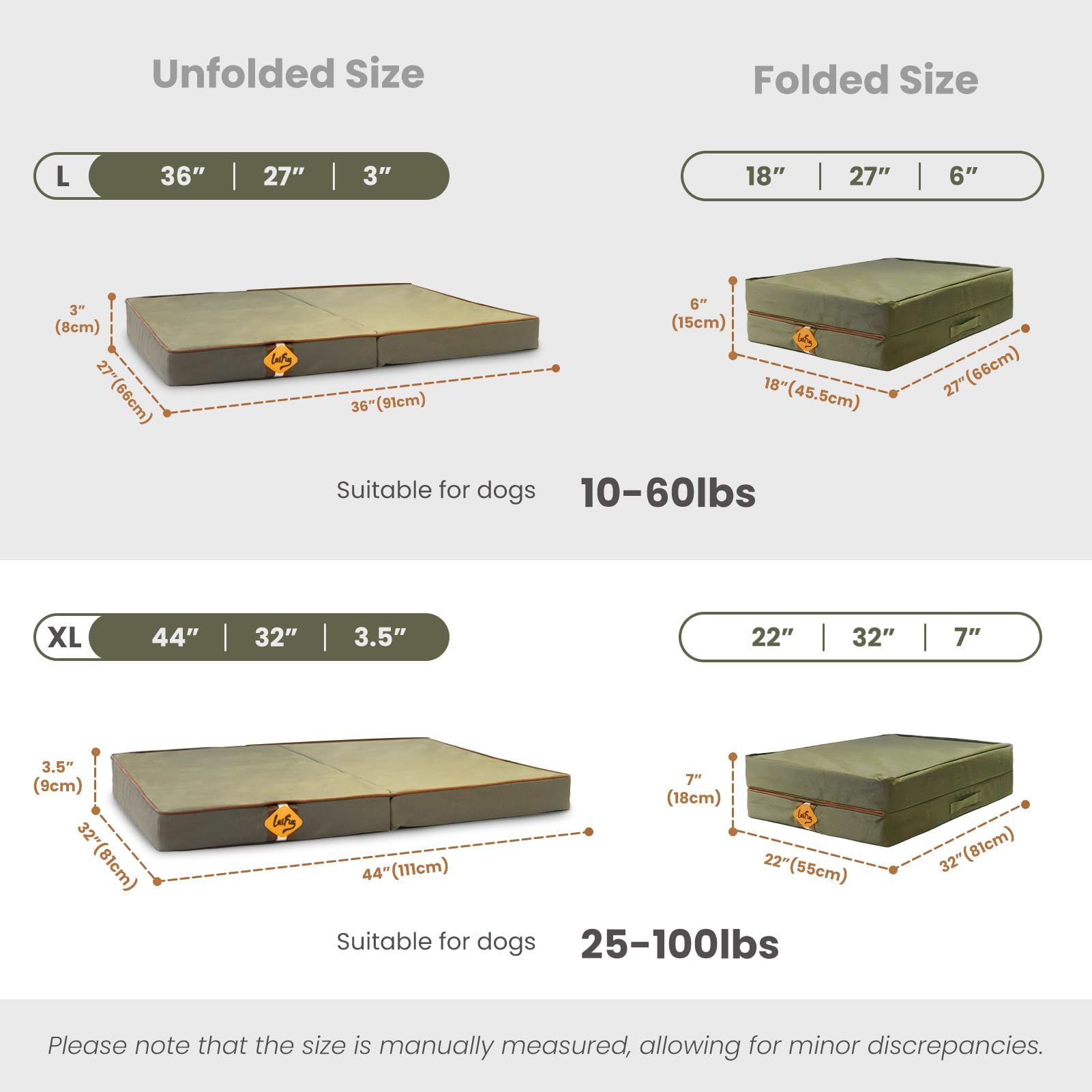 Laifug dog bed open-flat option enhances versatility for indoor and outdoor use.