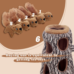 Laifug Hidden Squirrel Toy dog enjoying playful hide-and-seek hunt.