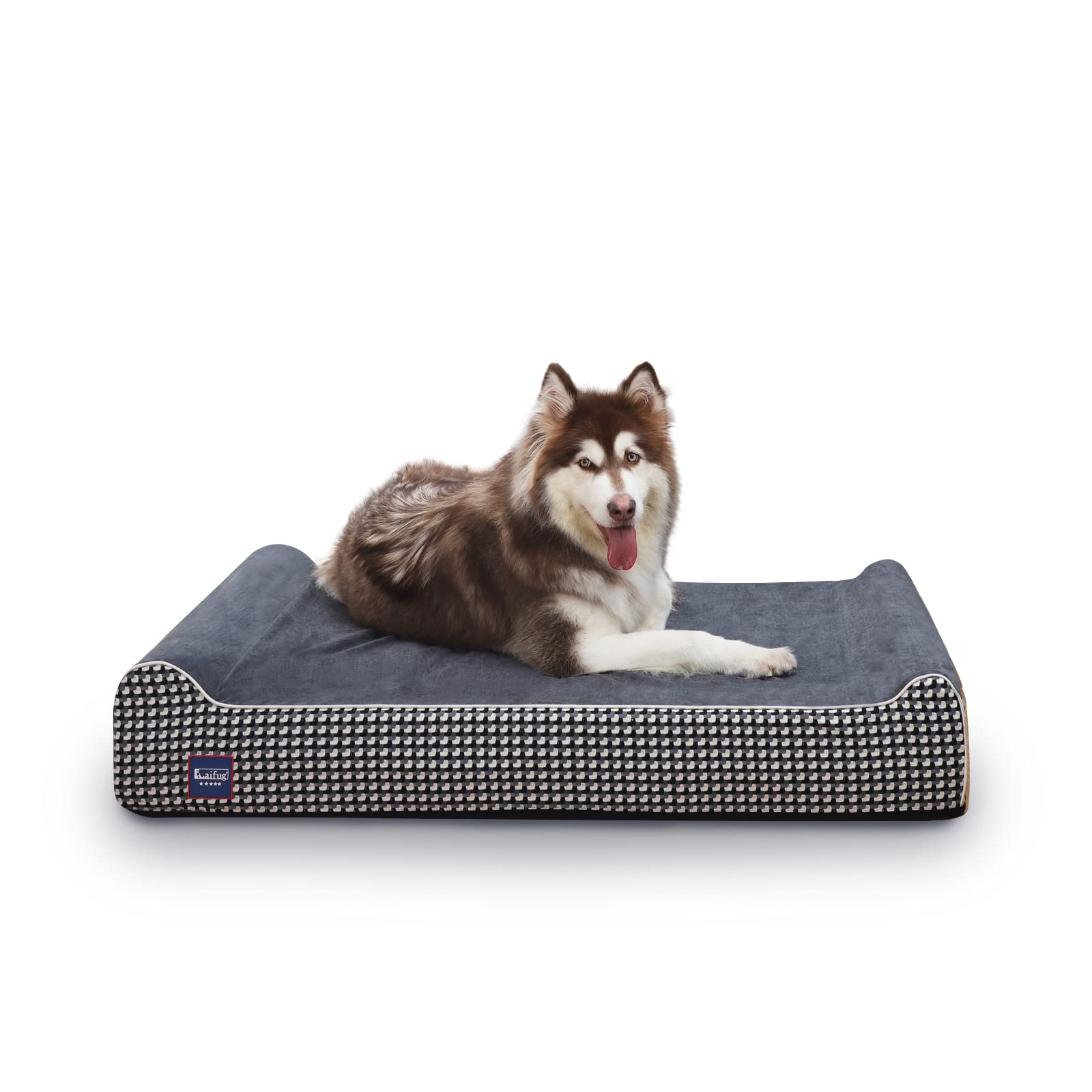 Laifug orthopedic memory foam bed close-up shows durable, supportive foam.