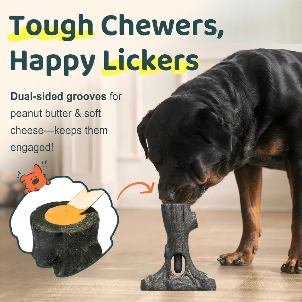 LaiQiuJunA 2-in-1 dog chew toy inside setup enables longer play sessions.