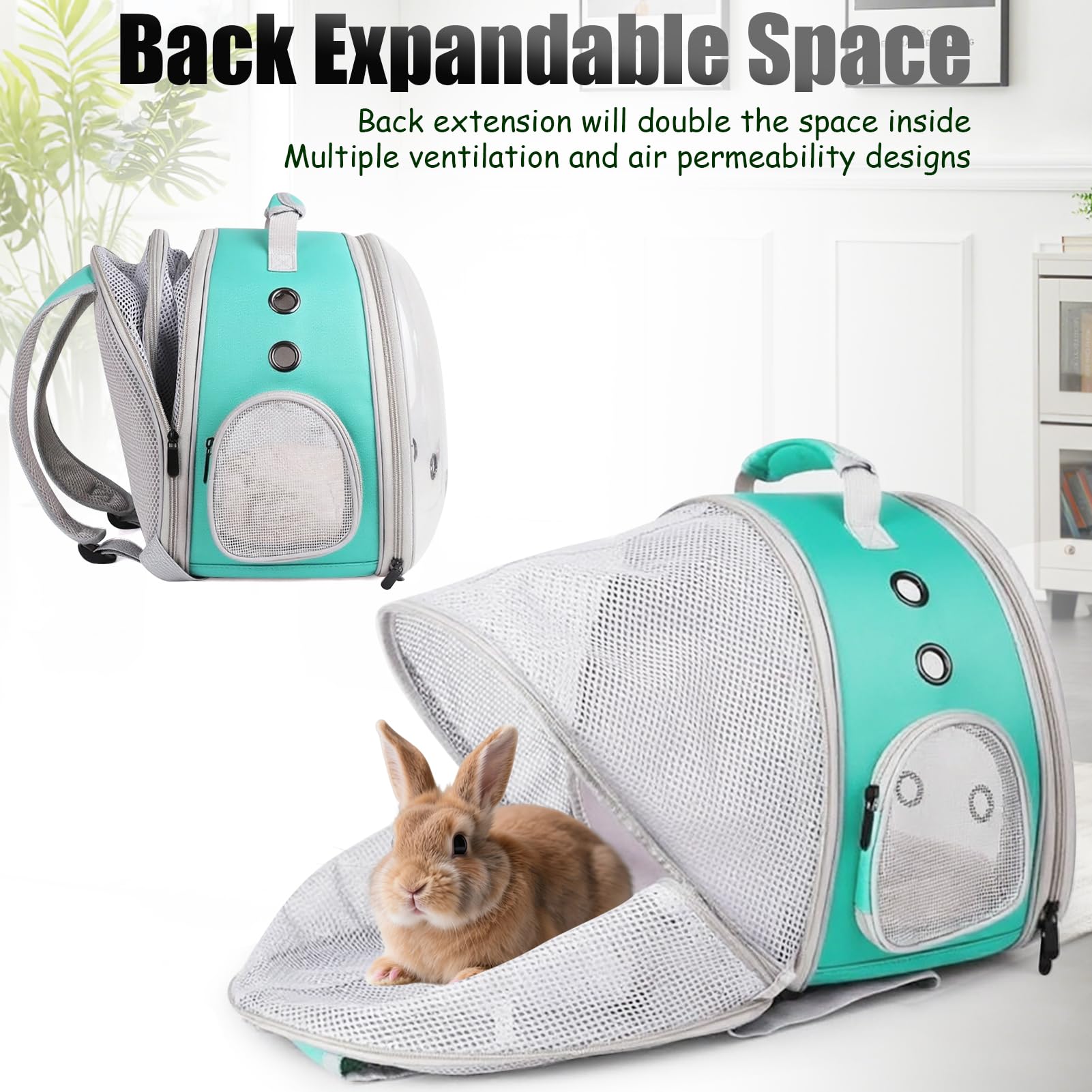 LAIRIES backpack front vent holes ensure fresh airflow for pets