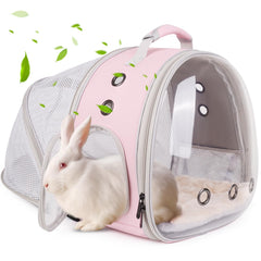 LAIRIES back-expandable-bunny-window: clear bubble window provides pet visibility during travel