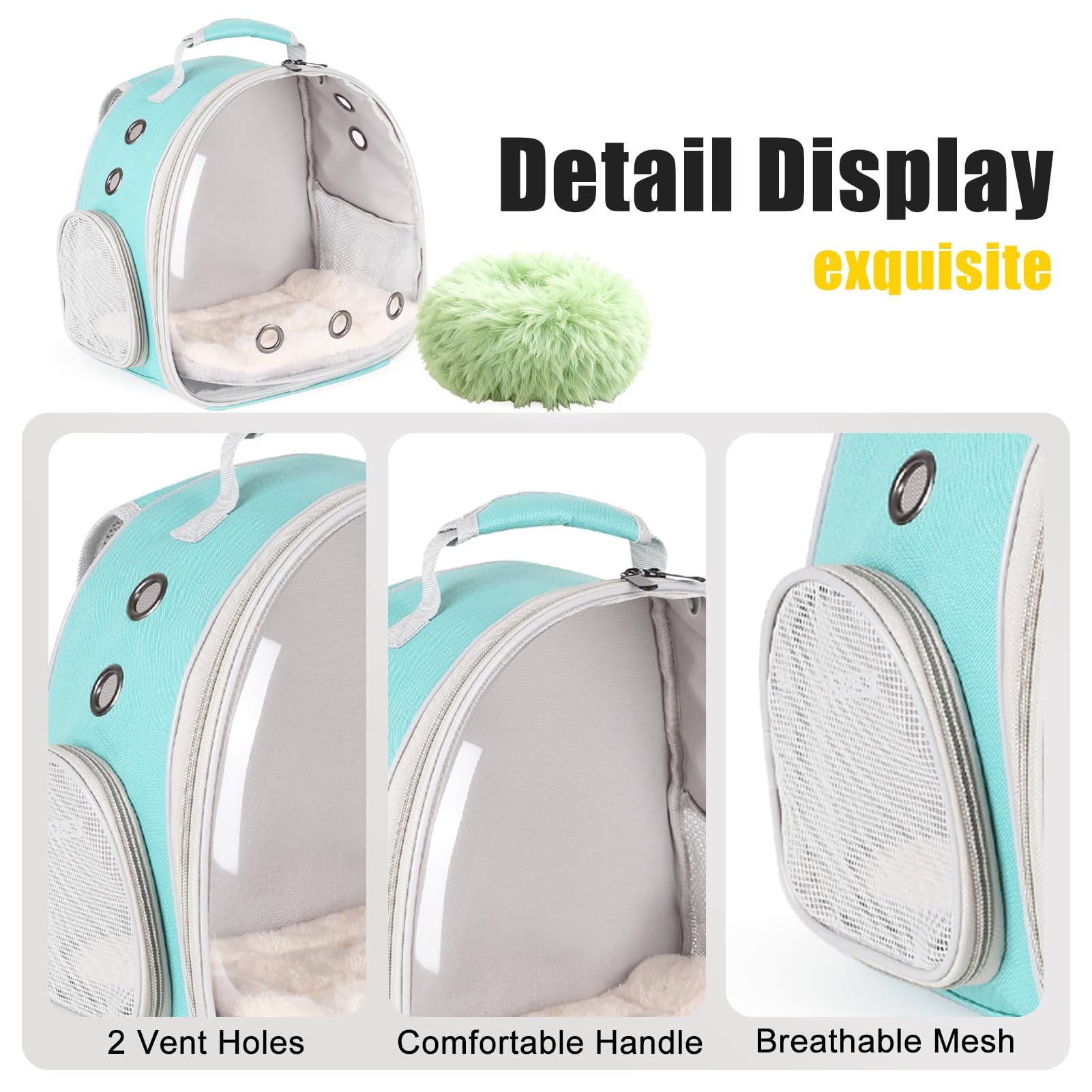 LAIRIES playpen transparent bubble window offers clear pet visibility.