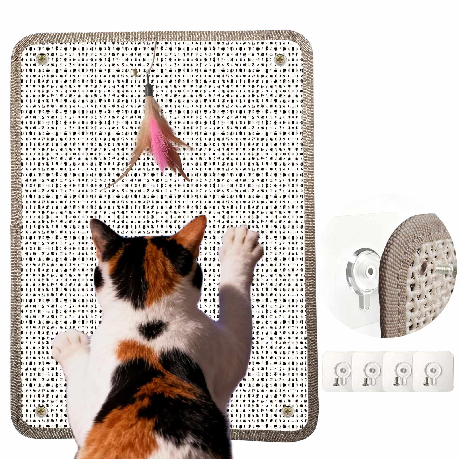 LAJEF Cat Nail File Scratcher top-layer natural sisal for safe claw trimming.